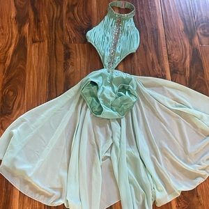 Teal lyrical dance costume
